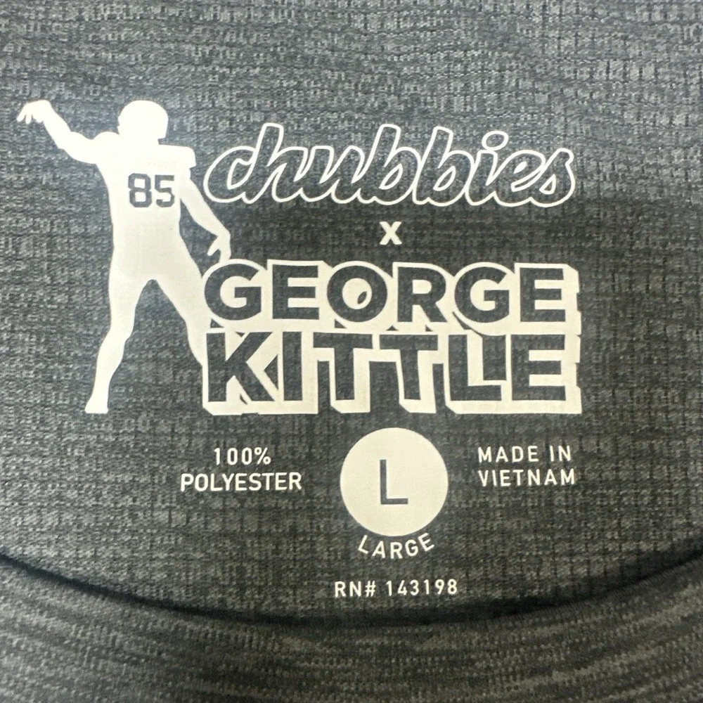 Chubbies x George Kittle T Shirt Men's L Gray Oh Hey There Lightweight AthletIc
